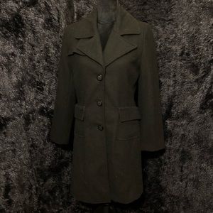 Black Winter Coat Jennyfer J brand 50/50 Wool/Polyester Women’s Size Small